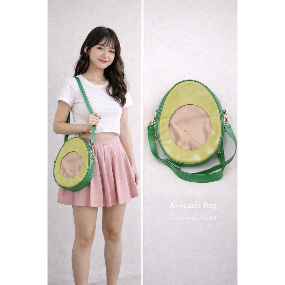 Miju Miju Avocado Crossbody Bag Green‎ Novelty Purse Festival Statement Cute